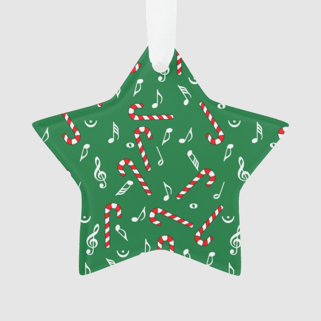 Adorno Candy Canes Music Notes (Anverso)