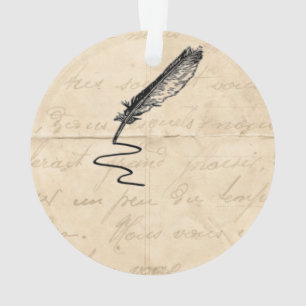 Adorno Canilla de la pluma del escritor del vintage