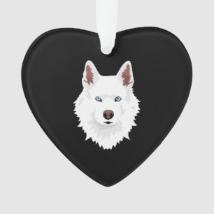 Adorno Canina Husky Siberiana Blanca - Perro de Nieve Bla
