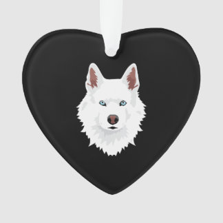 Adorno Canina Husky Siberiana Blanca - Perro de Nieve Bla