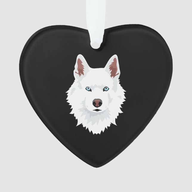Adorno Canina Husky Siberiana Blanca - Perro de Nieve Bla (Anverso)
