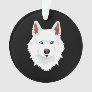 Adorno Canina Husky Siberiana Blanca - Perro de Nieve Bla