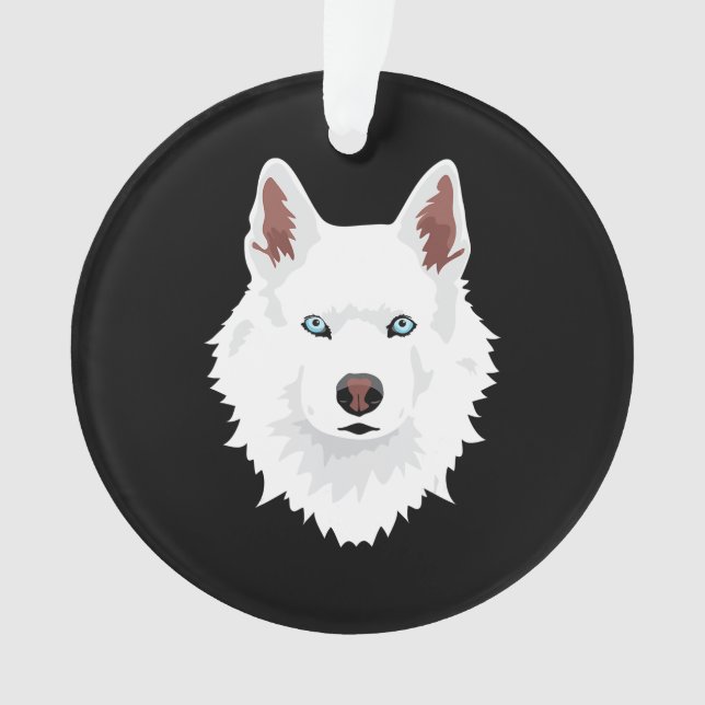 Adorno Canina Husky Siberiana Blanca - Perro de Nieve Bla (Anverso)