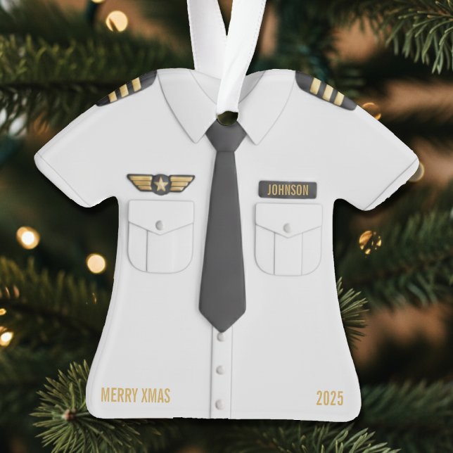 Adorno Capitán de avión piloto Navidad Aviación (Pilot Christmas Ornament
)