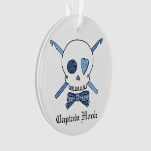 Adorno Capitán Hook - cráneo del ganchillo (azul)