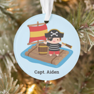 Adorno Capitán Pirata Niño Bonito Barco de Madera Nombre 