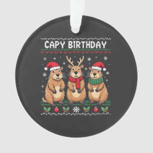 Adorno Capy Birthday Navidades feos suéter Capybara