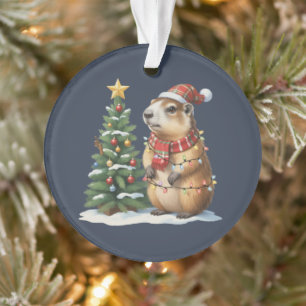 Adorno Capybara Navidad Cappy Amante de los Animales Xmas