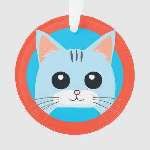 Adorno Cara de gato de dibujos animados linda