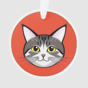 Adorno Cara de gato de dibujos animados linda con diseño