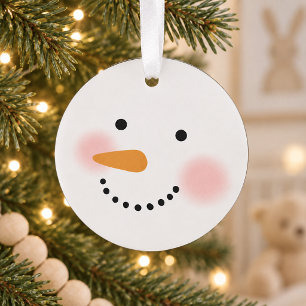 Adorno Cara Feliz de Muñeco de Nieve Navideño