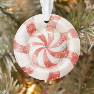 Adorno Caramelo de Navidad con Menta Pimienta Rojo Blanco