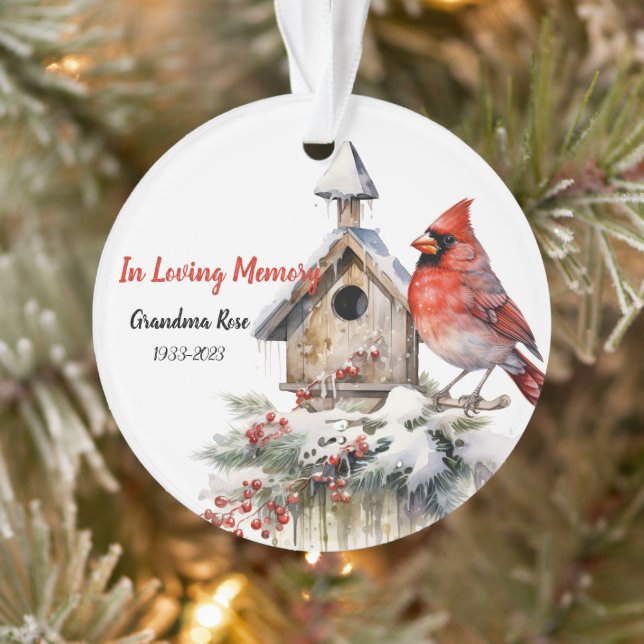 Adorno Cardenal de acuarela conmemorativa (Árbol)