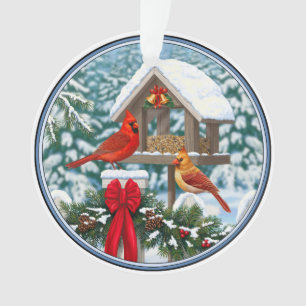 Adorno Cardenales y Navidades Alimentador de aves