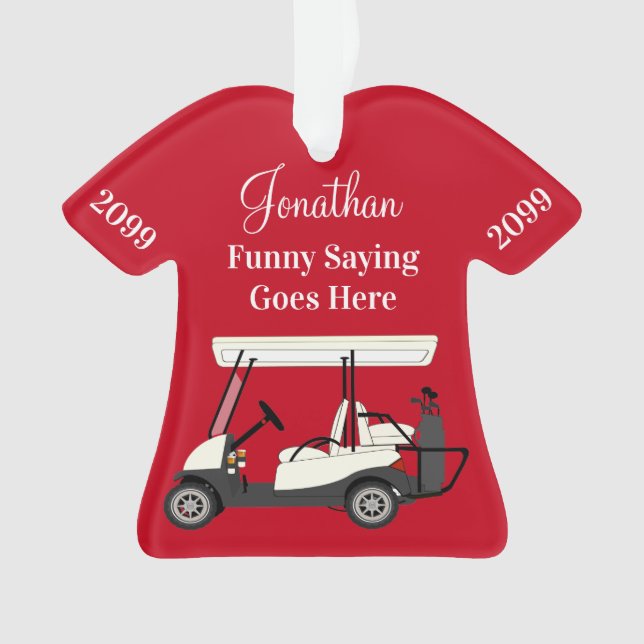 Adorno Carro de golf - Camisas personalizadas acrílicas (Anverso)