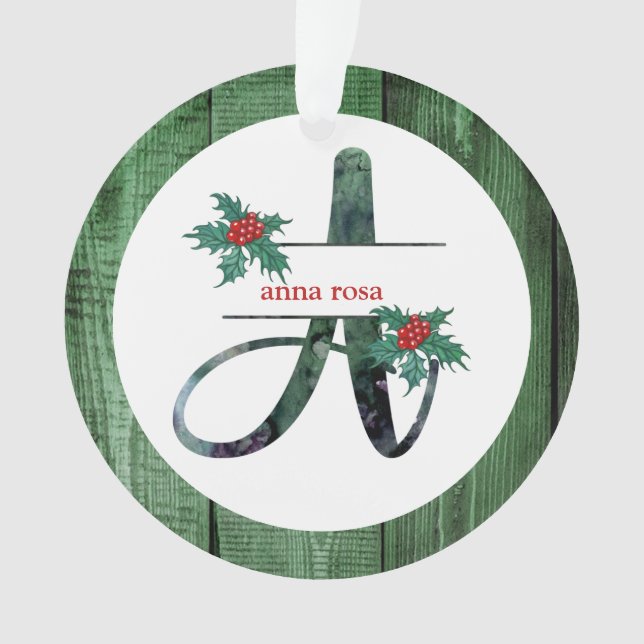 Adorno *~* Carta A Navidades FOTO Rustic Wood AP44 (Anverso)