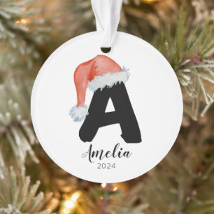 Adorno Carta de Personalizable simple de Santa Hat A Navi