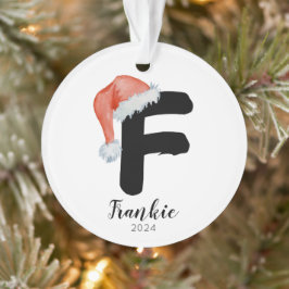 Adorno Carta de Personalizable simple de Santa Hat Navida