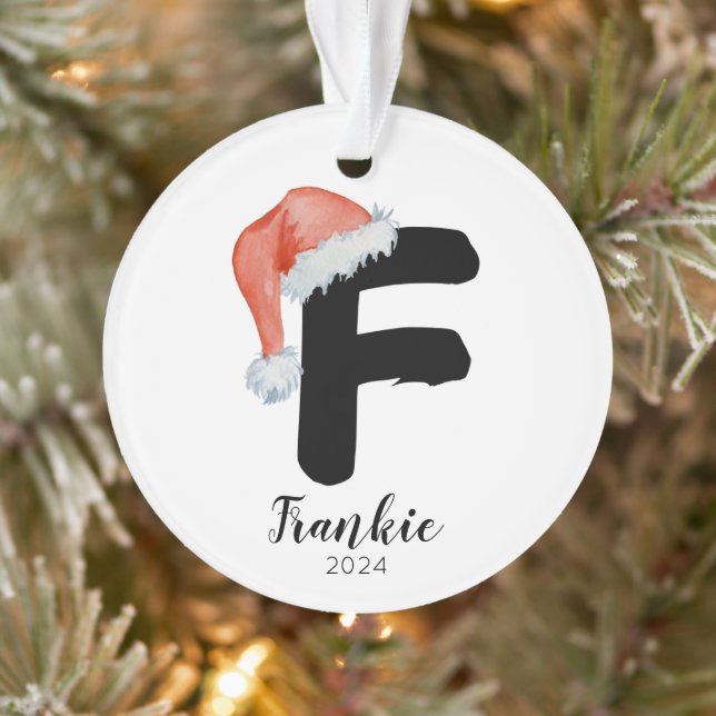 Adorno Carta de Personalizable simple de Santa Hat Navida (Árbol)