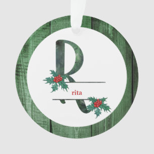 Adorno *~* Carta R Navidades Rústicos FOTO Wood AP44