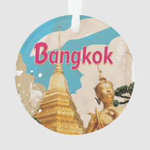 Adorno Cartel de viaje vintage de Bangkok