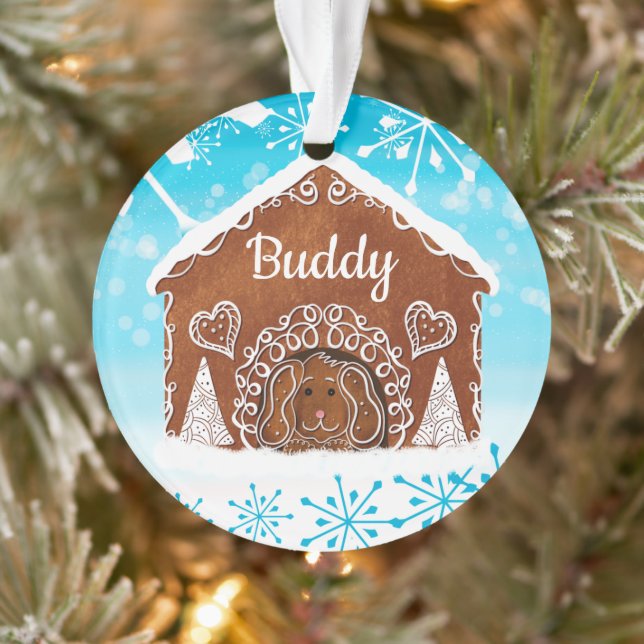 Adorno Casa de perro de jengibre personalizada para perro (Árbol)