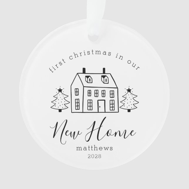 Adorno Casa y árboles rústicos primera nueva casa navideñ (Anverso)