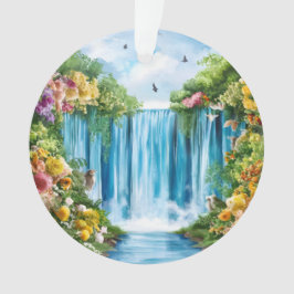 Adorno Cascada pintada a la acuarela