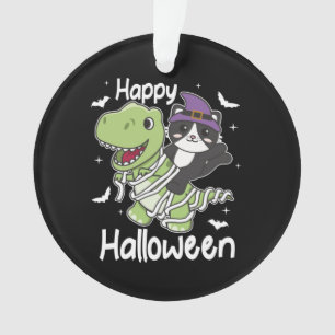 Adorno Cat Happy Halloween T-rex Mummy Costume