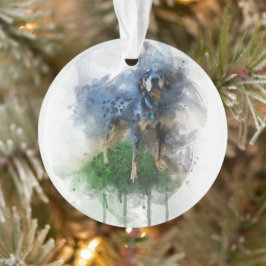 Adorno Catahoula del leopardo azul en acuarela