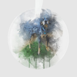 Adorno Catahoula del leopardo azul en acuarela