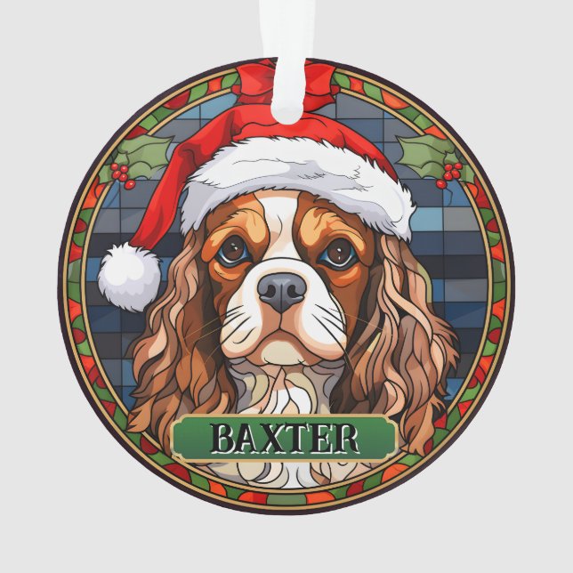 Adorno Cavalier de vidrio templado personalizado King Cha (Reverso)