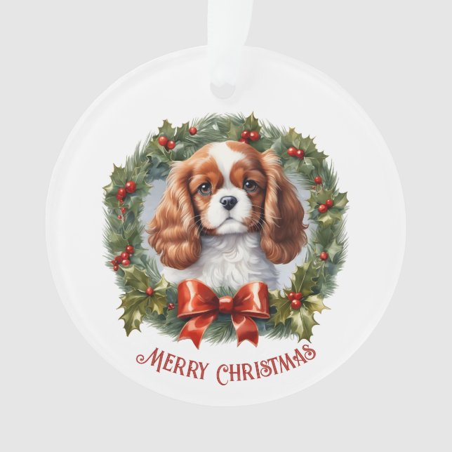Adorno Cavalier King Charles Dog Navidades de nombres de  (Anverso)