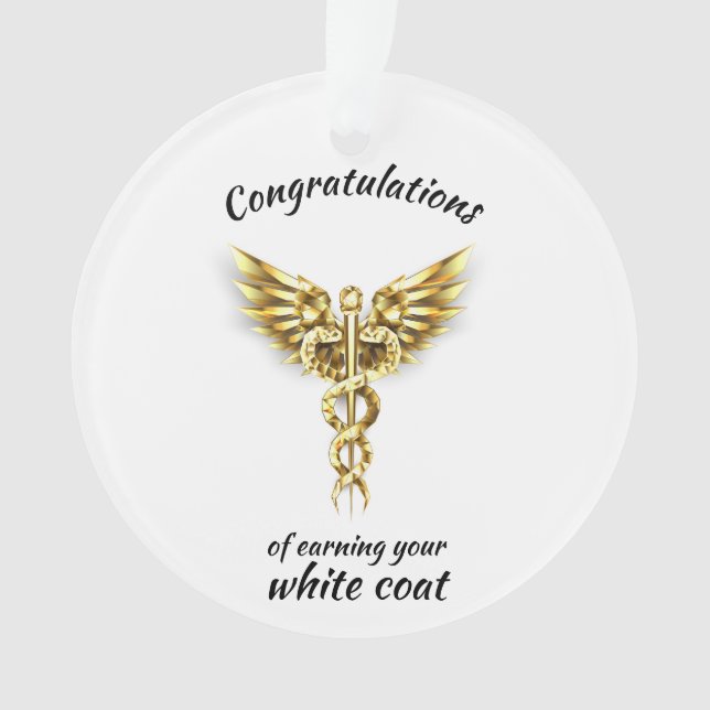 Adorno Ceremonia de Cocina Blanca Oro Médico (Anverso)