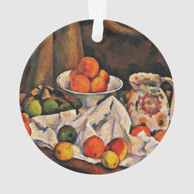 Adorno Cezanne - Tazón de fruta, lanzador y fruta (Reverso)