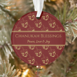 Adorno CHANUKAH BENDICIONES Dreidel Burgundy personalizad