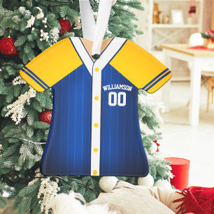 Adorno Chaqueta de béisbol azul y amarilla