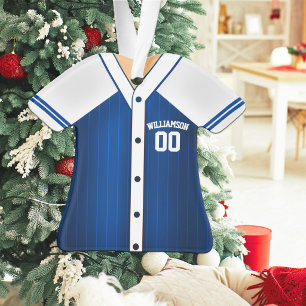 Adorno Chaqueta de béisbol azul y blanca