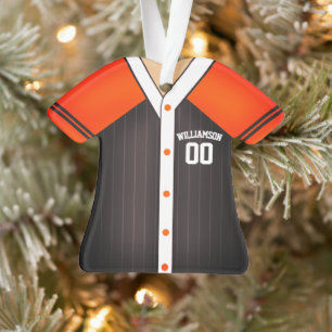 Adorno Chaqueta de béisbol negra y naranja