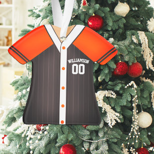 Adorno Chaqueta de béisbol negra y naranja