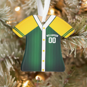 Adorno Chaqueta de béisbol verde y amarilla