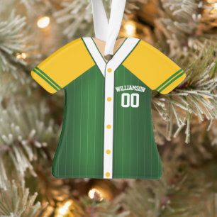 Adorno Chaqueta de béisbol verde y amarilla