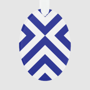 Adorno Chevrons azules y blancos
