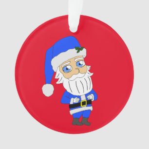 Adorno Chibi Blue Suit Santa
