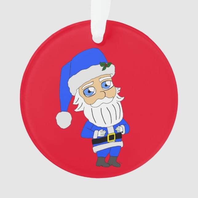 Adorno Chibi Blue Suit Santa (Anverso)