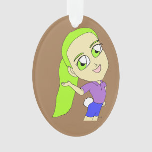 Adorno chibi chica con cola de conejo