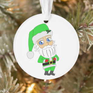 Adorno Chibi Santa traje verde