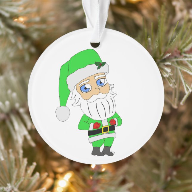 Adorno Chibi Santa traje verde (Árbol)