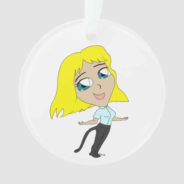 Adorno chica chibi con cola (Anverso)