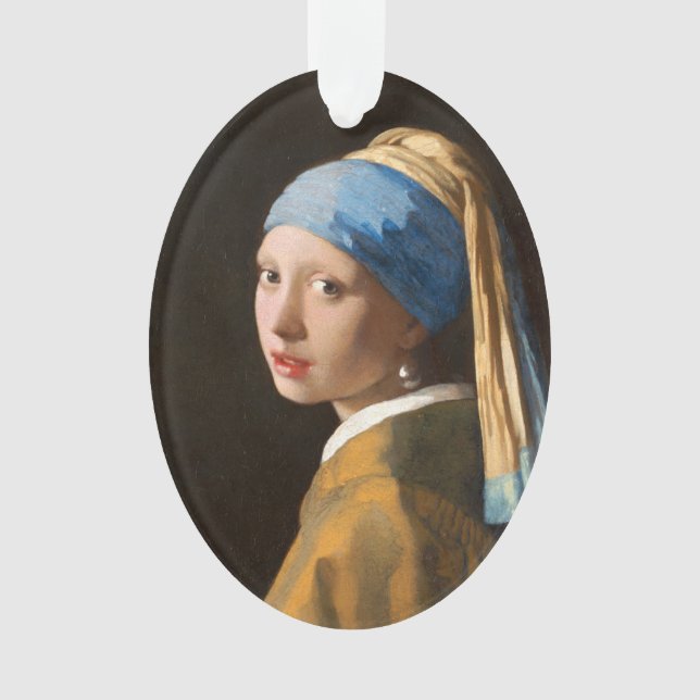 Adorno Chica con pintura de retrato de Pearl Earring (Anverso)